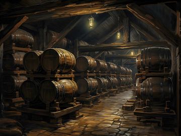 French wine cellar. by Kees van den Burg