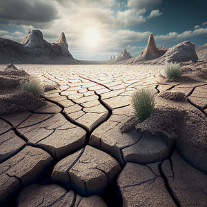 trockene rissige Erde Klimawandel Illustration
