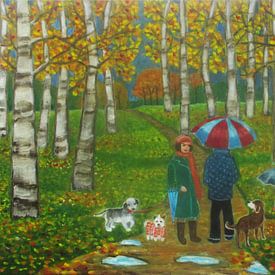 A walk in the autumn rain. von Gloria Gill