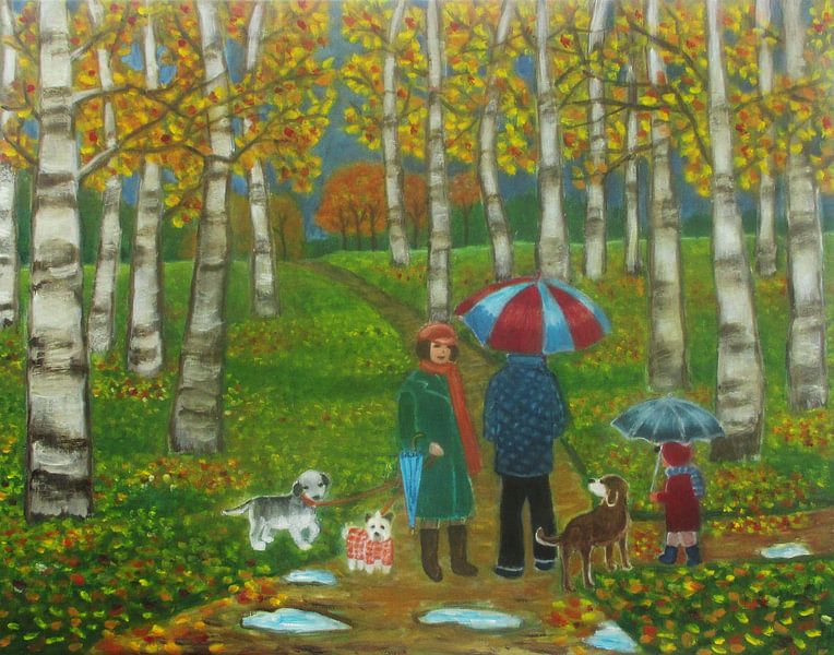A walk in the autumn rain. by Gloria Gill