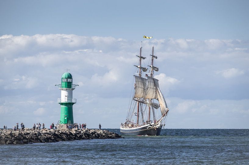 Sailing ship at the lighthouse by Jürgen Schmittdiel Photography