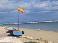 Spanish Flag on beach