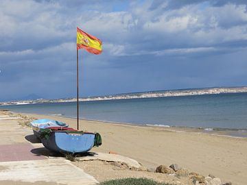 Spanish Flag on beach