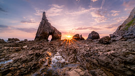 Sonnenaufgang am Playa de Campiechos von Bart Wilmer
