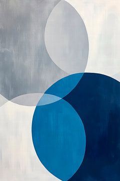 Moderne Blauwe Cirkels - Abstracte Kunst van Poster Art Shop