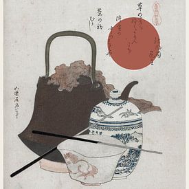 Stilleben mit Teekanne, Porzellankanne und aufgehender Sonne [Japan] von Affect Fotografie