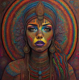 Woman in rainbow colours by Gert-Jan Siesling