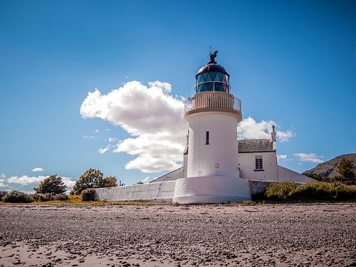Vuurtoren, lighthouse at Loch Leven, Schotland