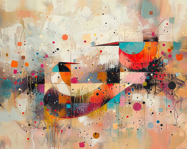 Oiseaux modernes | Joyeux par Peinture Abstraite