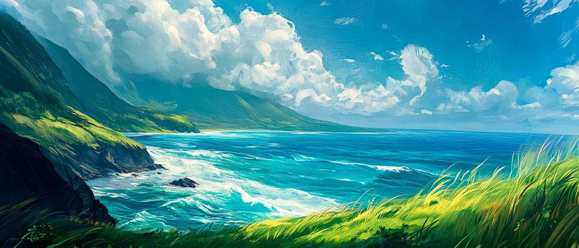 Coastal landscape in the sunshine by Poster Art Shop