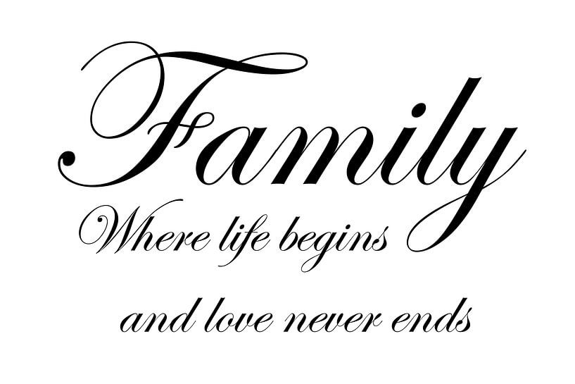 Family where life begins - Wit - Liefdevolle tekst van Sandra Hazes