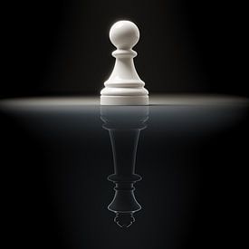 Chess pawn with reflection from king by Markus Gann