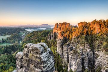 Saxon Switzerland in the morning by Michael Valjak
