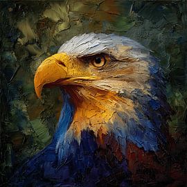 Sfeervol Adelaar portret in olieverf van Stad & Wand