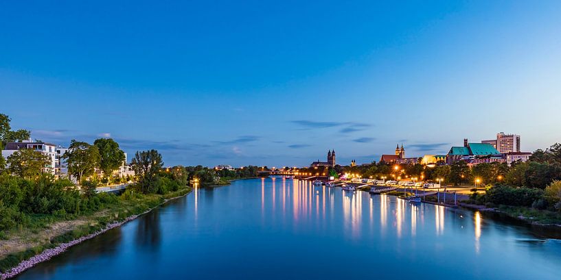 Skyline Magdeburg with cathedral and St. John's church by Werner Dieterich