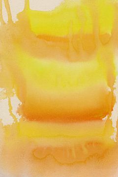 Abstracte kleurrijke aquarel in geel en oker van Dina Dankers