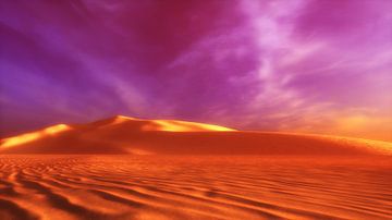 een kleurrijk woestijnlandschap (3d rendering) van Rainer Zapka
