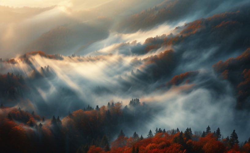 Herbstlicher Weitblick von fernlichtsicht