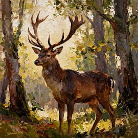 Wildlife - Untamed Grace - Stag 3 by Johannas Art Creations