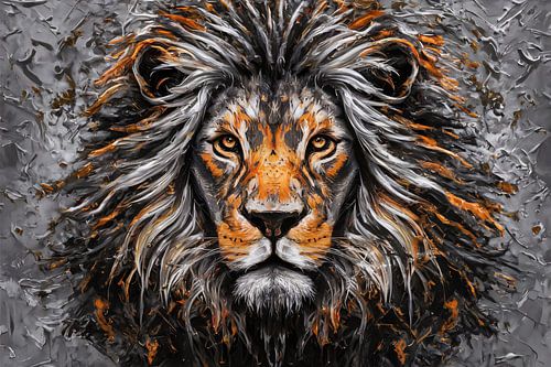 Majestueuze abstracte leeuwenportret