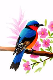 Fluorescent Wings on Flowering Branch by Art & Soul Creations