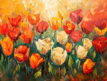 Tulip bed expressionist III by Petra Dreiling-Schewe