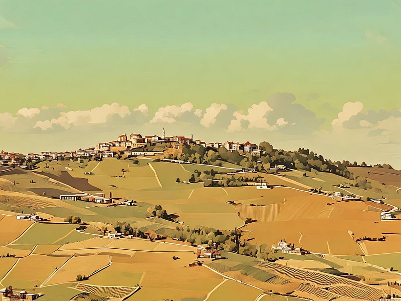 Dorf in den Hügeln der Langhe von Sergio Pazzano