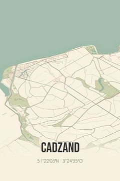 Vintage landkaart van Cadzand (Zeeland) van Rezona