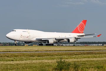 Take-off Air Cargo Global Boeing 747-400F.