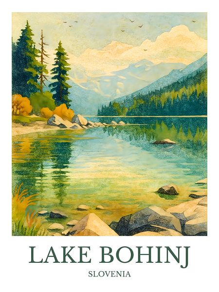 Impression d'art enchanteresse du lac Bohinj par Robert Swaine