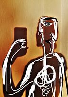 Selfie. Abstract art on photo.