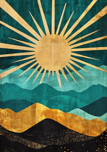 Gouden zon boven Bergen