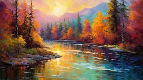 Pittoresk rivierlandschap