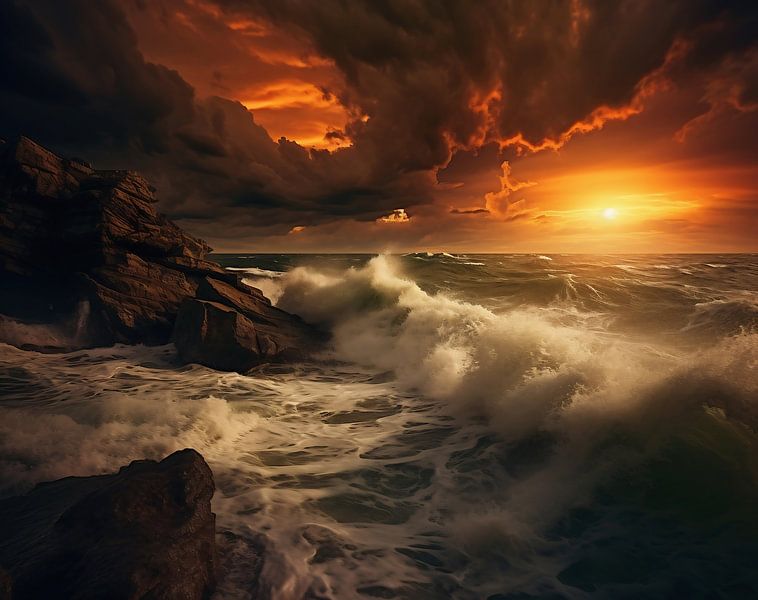 Düstere Stunde am Meer von fernlichtsicht