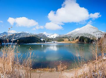 Vue depuis le parking du Spitzingsee Paysage hivernal