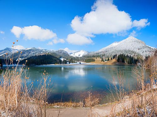 Aussicht vom Parkplatz am Spitzingsee Winterlandschaft