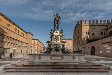 Fontein van Neptunus in centrum van Bologna, Italië van Joost Adriaanse