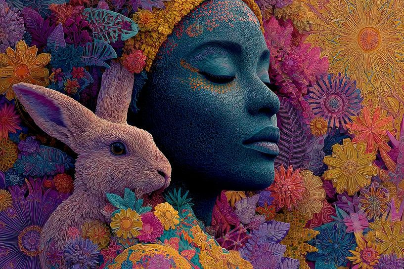 spirituelles Leben mit Frauenporträt von Egon Zitter