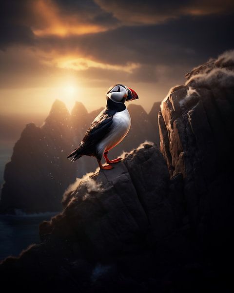 Papageitaucher von fernlichtsicht