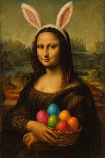 Mona Lisa Portrait Ostern von Poster Art Shop