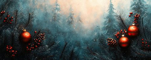 Splendeur de l'hiver | Peinture atmosphérique de la forêt de Noël sur Caprices d'Art