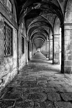 Een bogengalerij in Lucca