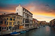 Venetie bij zonsondergang | reisfotografie Italie, Europa van Willie Kers thumbnail