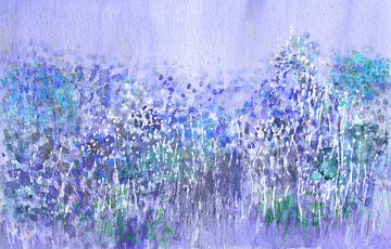 Blumenwiese blau flieder von Claudia Gründler