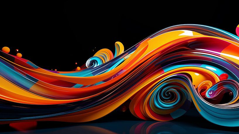 Abstract colourful modern flow by Richards Fine Art