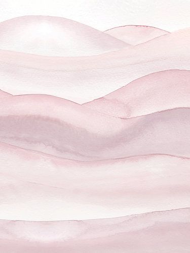 Astract flowy watercolour waves - soft pink