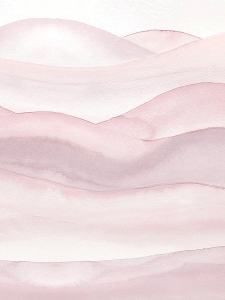 Astract flowy watercolour waves - soft pink by Bloomery Decor