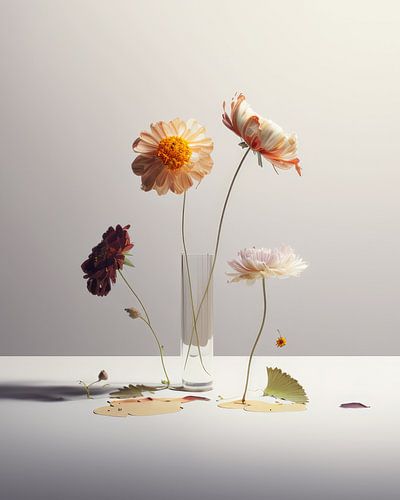 Nature morte moderne avec fleurs sur Carla Van Iersel
