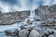 Öxarárfoss Wasserfall Island von Leon Brouwer Miniaturansicht