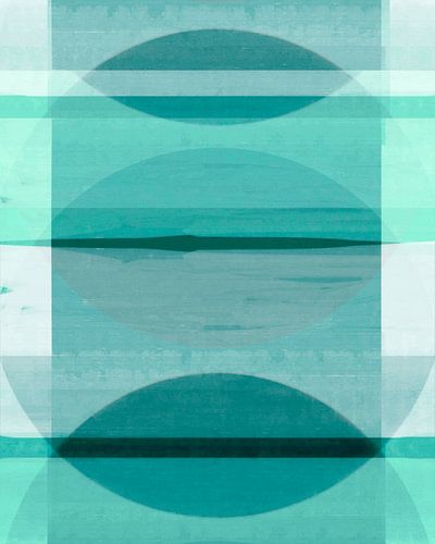 Abstracte Bauhaus Vormen Geometrie Cyaan Groen